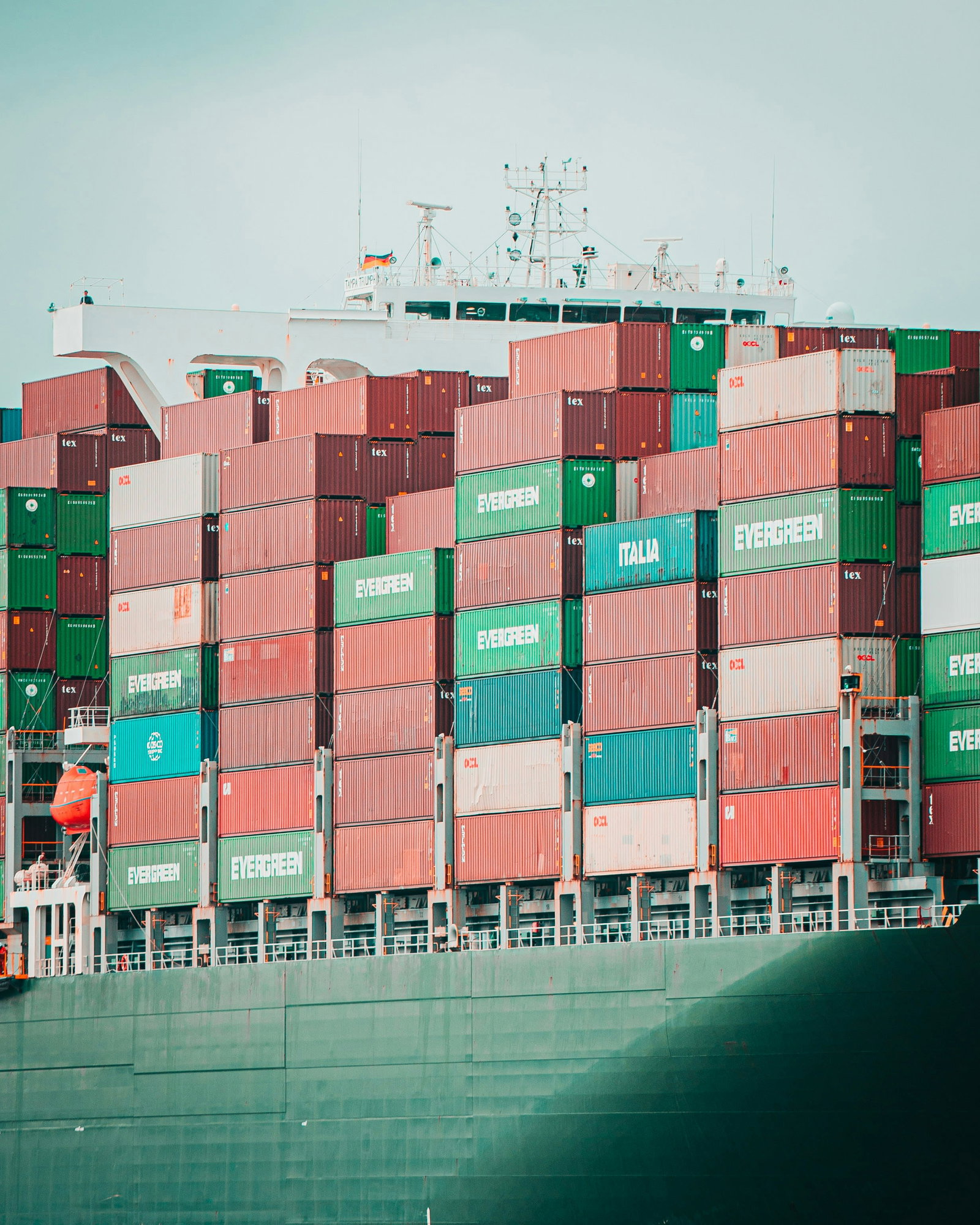 a large cargo ship loaded with lots of containers
